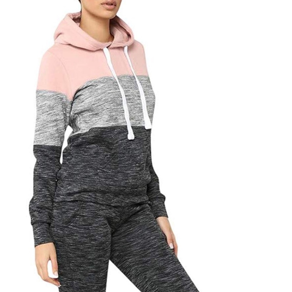 Slim Fit Colorblock Drawstring Hoodie